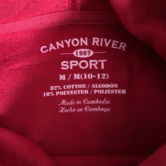 CANYON RIVER SPORT Hoodie. Rocket Red size Youth M(10/12) Kangaroo pockets. NWT - Picture 9 of 11